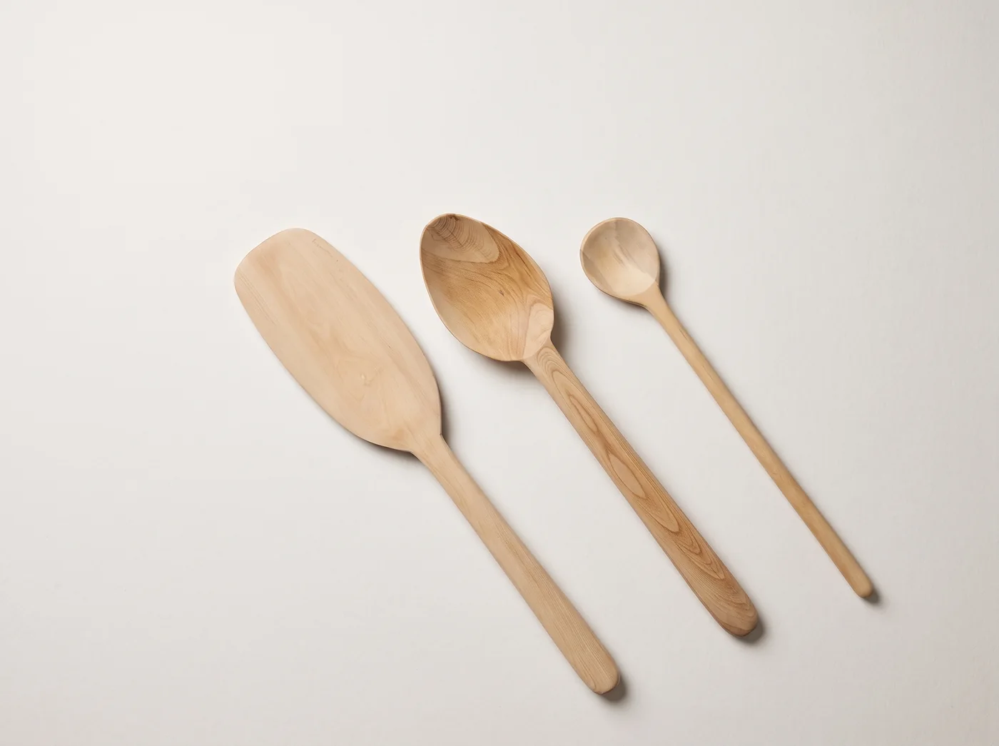 Boxwood spatula, cooking spoon, and sauce spoon set